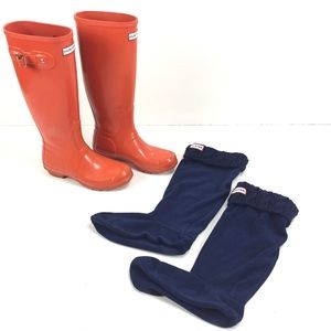Hunter Original Gloss Rain Boots w/ Socks